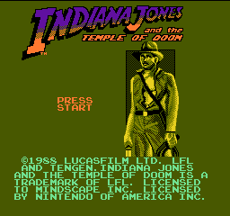 Indiana Jones and the Temple of Doom (USA) Title Screen